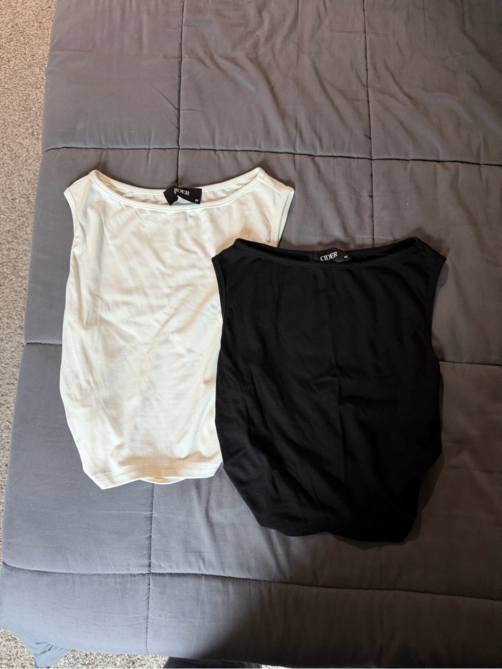 Cider boat neck ruched crop tank tops